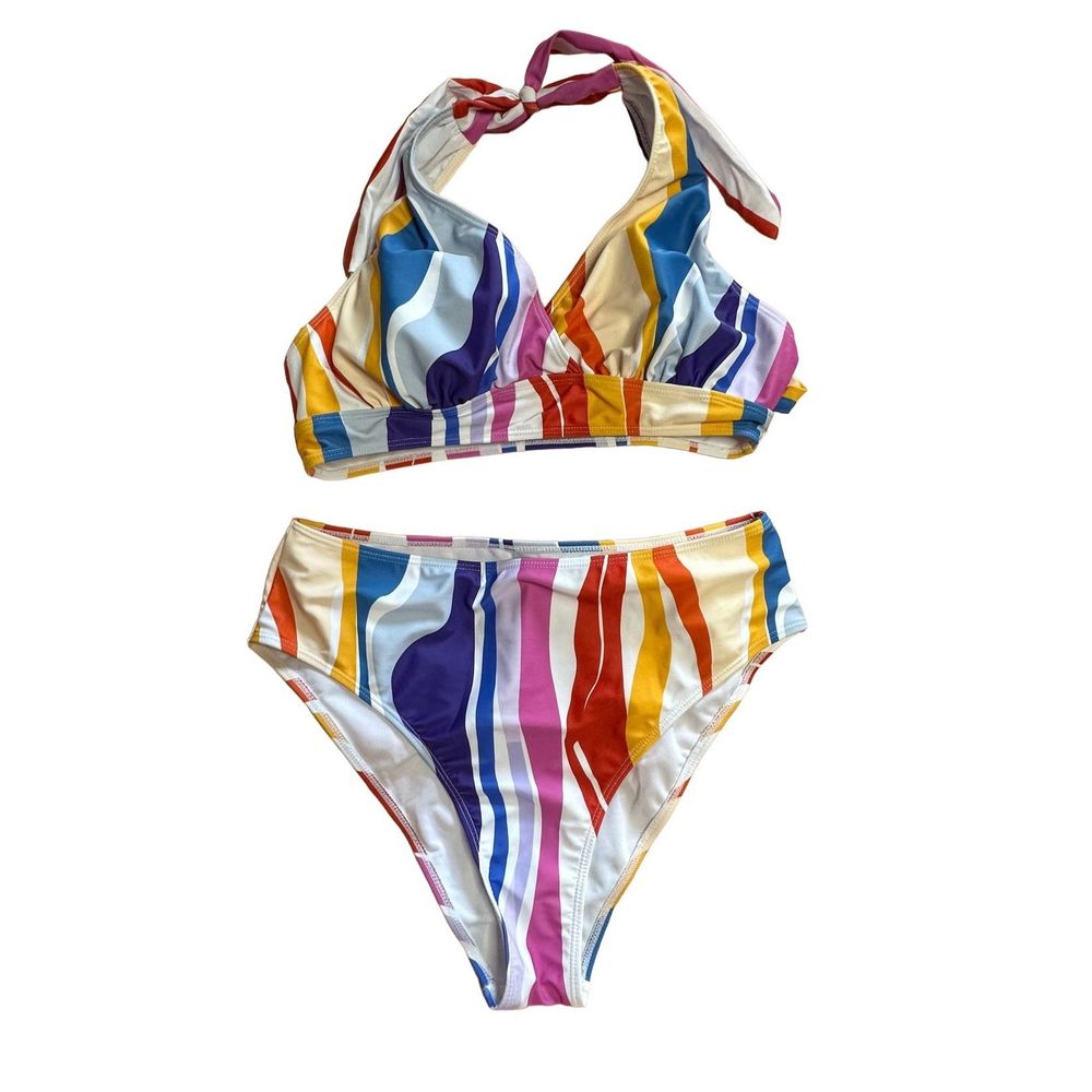 NWOT Plus Size 2 pc French Cut Swimsuit sz 16/18
